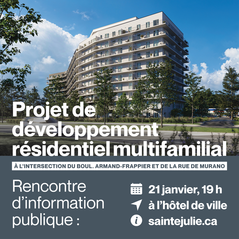 Annonce d’un projet de 263 nouveaux logements à l’angle de la rue de Murano et du boulevard Armand-Frappier